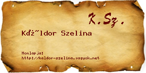 Káldor Szelina névjegykártya